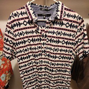 Aztec Style Print Button Down